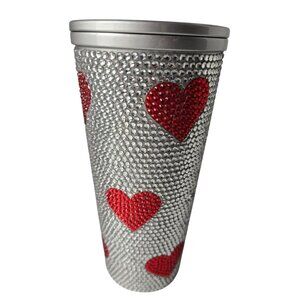 Hydrapeak Classics Journey 25oz Ltd Edition Tumbler Silver Rhinestone Red Hearts